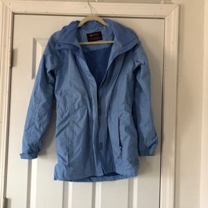 Blue rain jacket